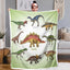 Dinosaur Family Sherpa Fleece Throw Blanket For Boys Girls Adults 50x60 , 60x80 Fuzzy Soft Warm Blanket For All Seasons displayed.