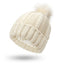 Winter Knitted Hats Fashion Stretchy Lined Skull Hats For Women Faux Fur Pom Pom Hat Keep Warming Beanie Hat