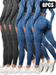 6 Pack Mesh Cut Out Leggings For Women Tights Breathable Workout Tummy Control Pants in various colors.
