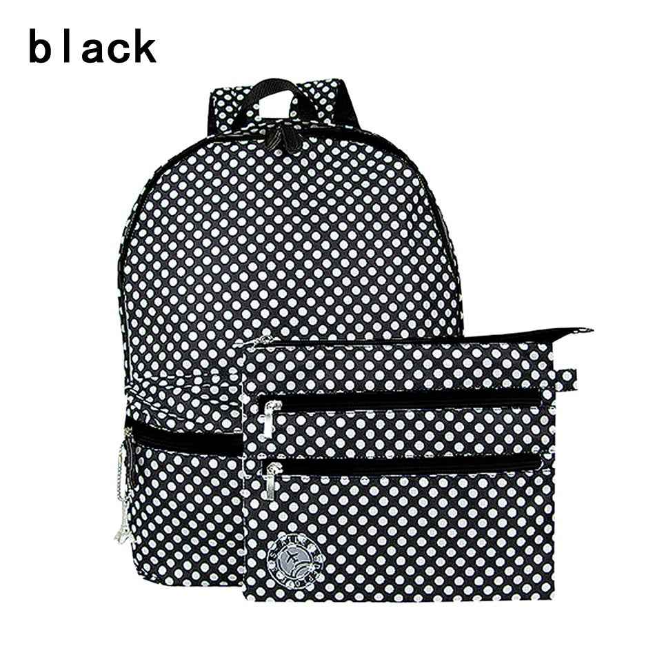 Casual School Bag Preppy Style Unisex Travel Backpack Rucksack W Pouch Protable