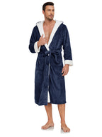RONGTAI Ladies Long Fleece Bathrobe 300GSM Brushed Flannel