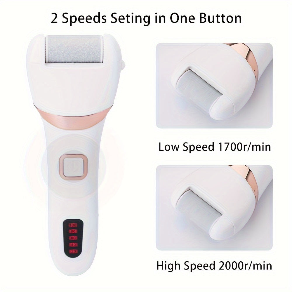Electric Foot Grinder Cordless Pedicure Kit With Three Roller Heads