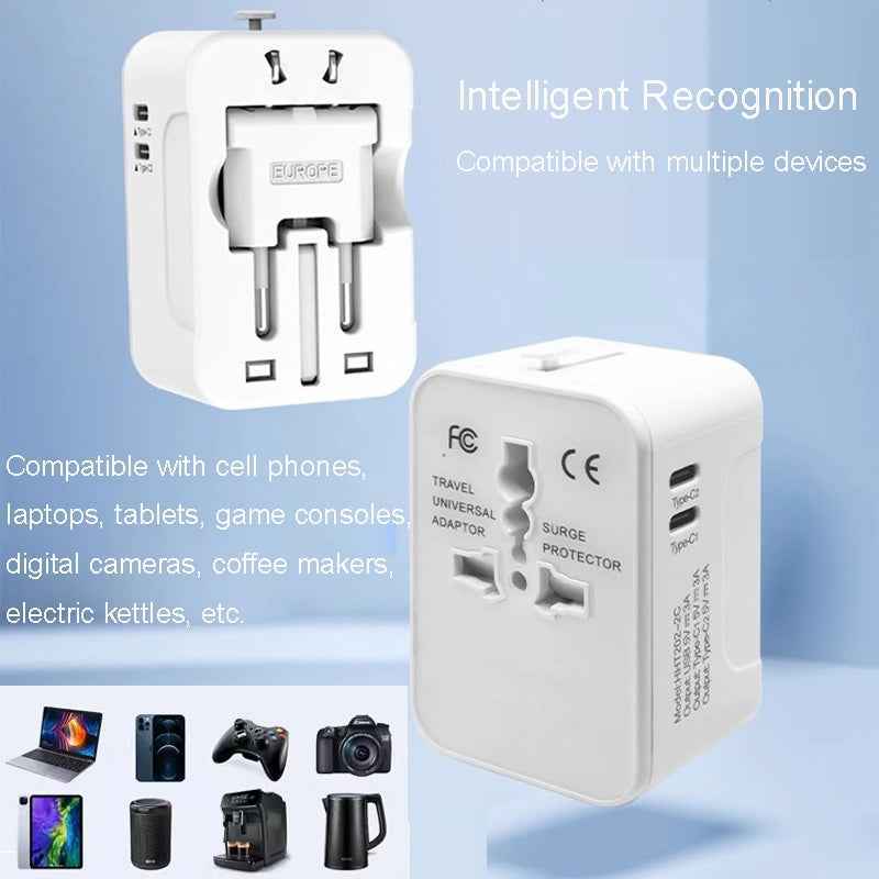 Universal Travel Adapter, Portable Worldwide All-in-One Plug Adapter With 3 USB