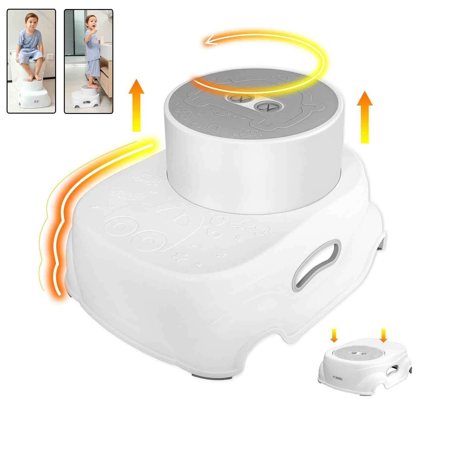 Padded 2-Step Step Stool, 2-Step Footstool - Step Stool Non-slip, Portable, Space-saving Design For Bathroom, Kitchen, Bedroom, Classroom - Easy To Clean, Sturdy And Comfortable Main image