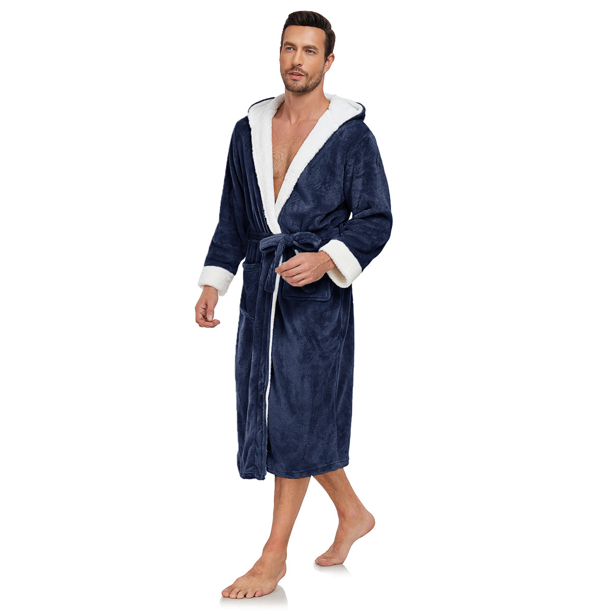 RONGTAI Ladies Long Fleece Bathrobe 300GSM Brushed Flannel