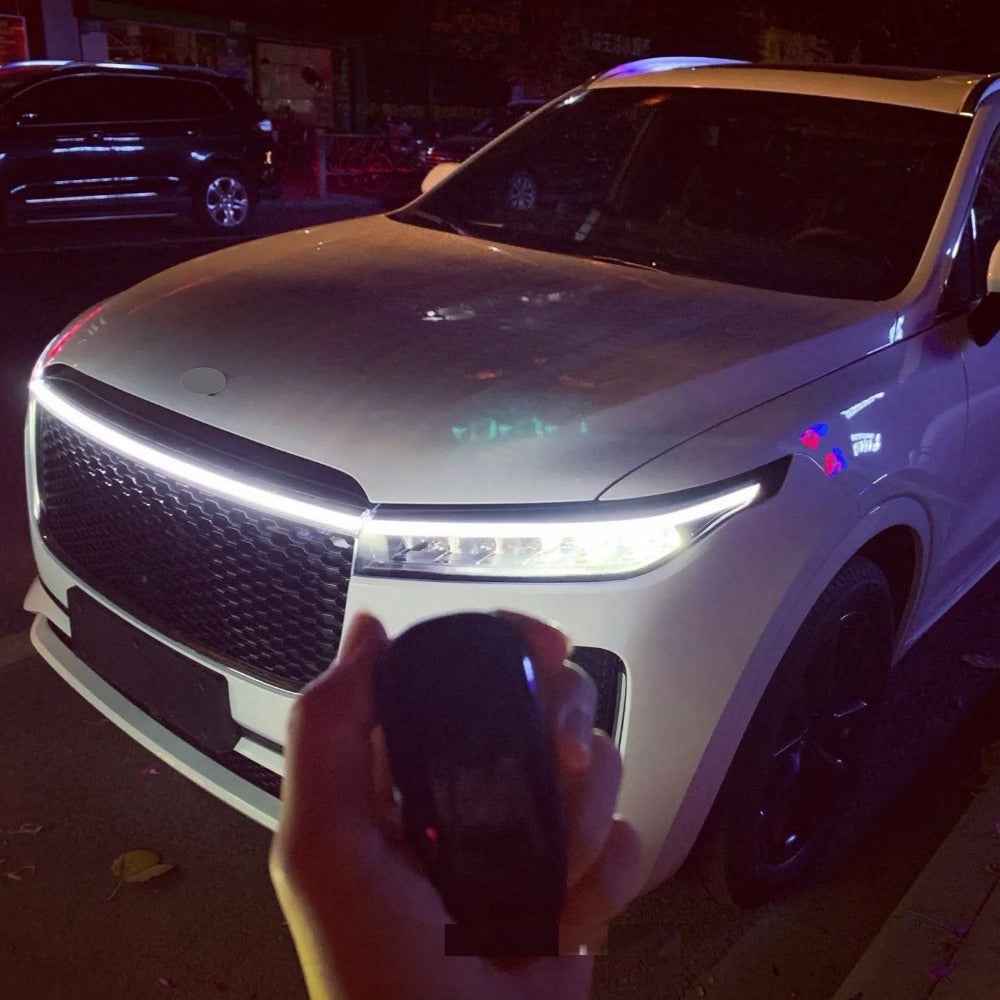 Upgrade Your Vehicle: Universal 12V 10W Start-Scan LED Hood Light – 59in White Dynamic Daytime Running DRL Strip