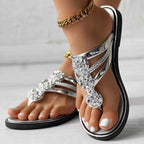 Floral Pattern Flip Flops, Comfortable And Casual Summer Beach Slippers