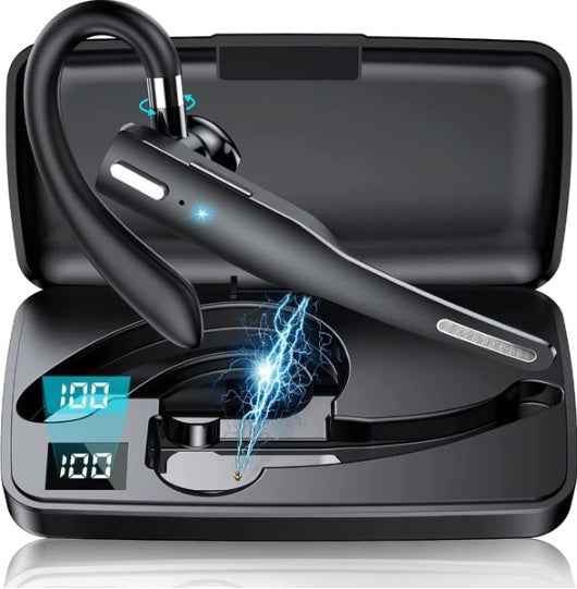 Trucker Wireless Headset Bluetooth 5.1 Earpiece Dual Mic Earbud Noise Cancelling