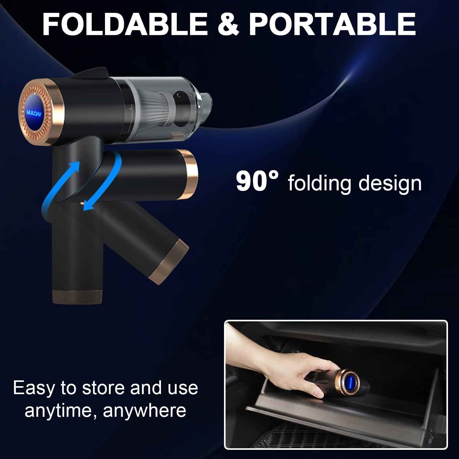 Vacuum Cleaner And Air Duster For Cars, Homes, Offices And Pets, High-power, Multi-nozzle Handheld Car Vacuum Cleaner.