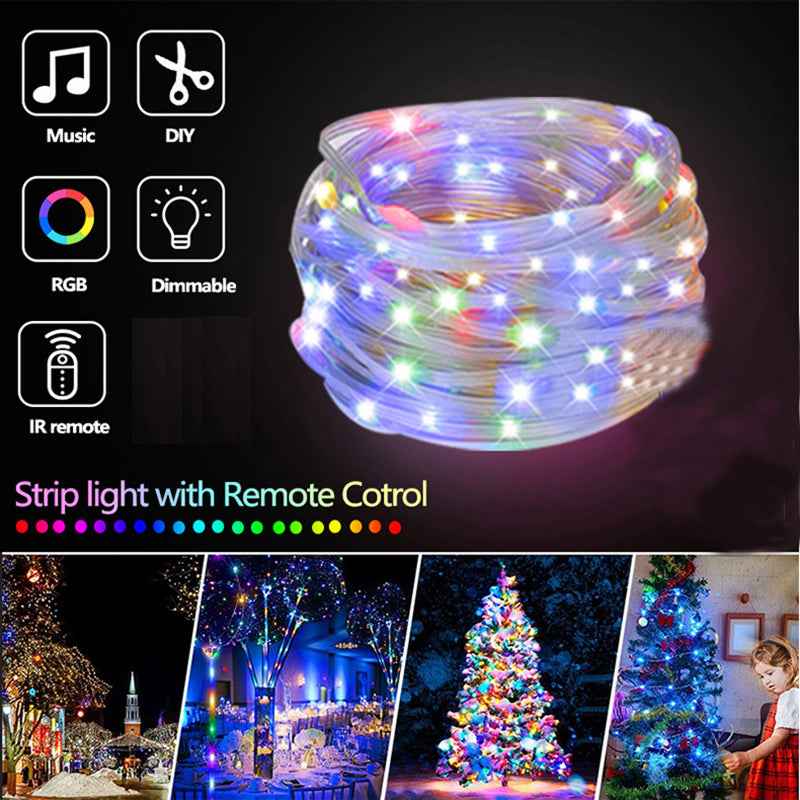 LED Rope Lights Outdoor Compatible With RGB Remote Control 200 LEDs Secondary image