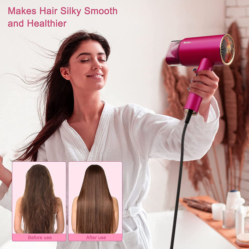 Water Ionic Hair Dryer 1800W With Magnetic Nozzle 2 Speed 3 Heat Travel