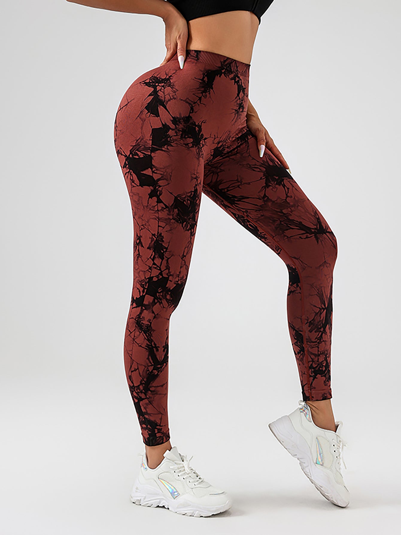 Tie Dye Slimming Yoga Leggings, High Stretch Casual Fitness Pants