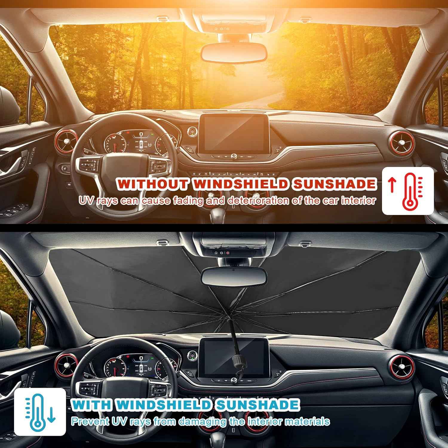 Foldable Reflector Windshields Umbrella Car Windshield Sun Shade UV Rays And Heat Sun Visor Protector