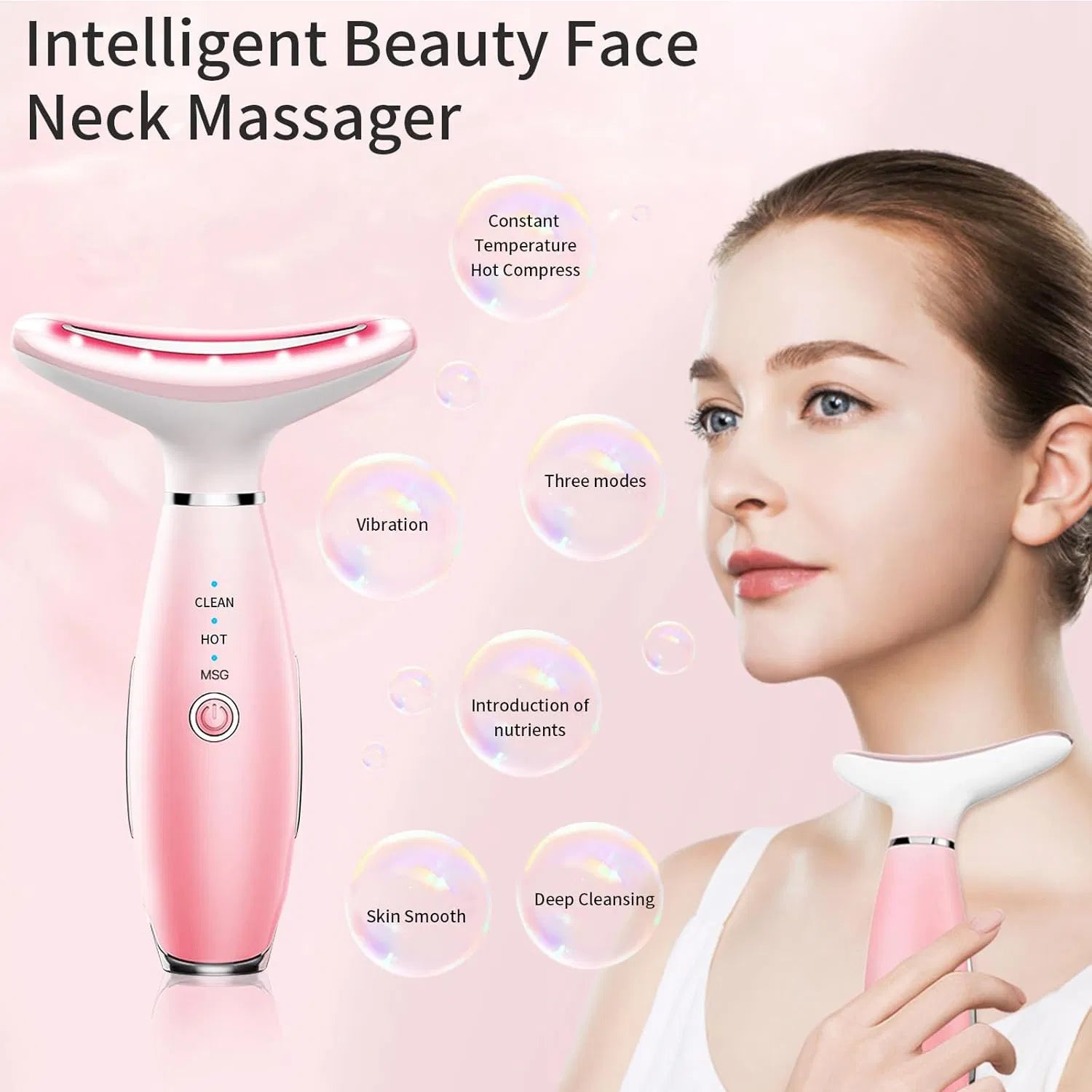 Neck Face Massager 3 In 1 Facial Tool With Thermals And Vibration