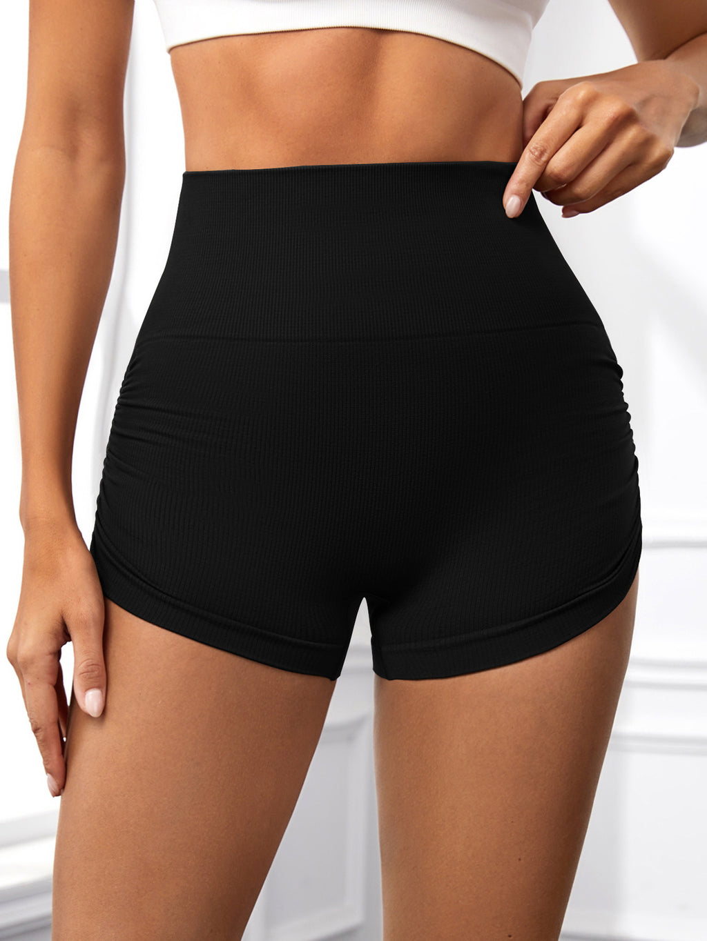 Moisture Wicking Gym Shorts for Women – High-Waisted Seamless Workout Shorts
