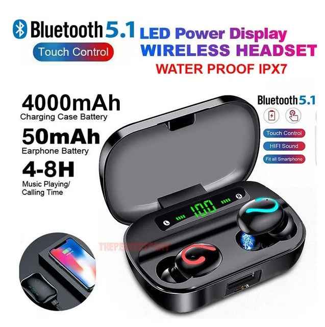 Bluetooth 5.1 Headset TWS Wireless Earphones Mini Earbuds Stereo Headphones IPX7 Main image
