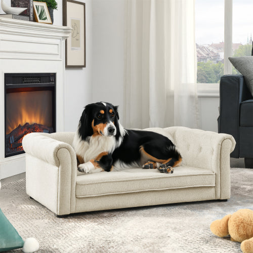 Elegant Rectangular Pet Bed For Medium And Large Dogs Cozy Foam Lounge