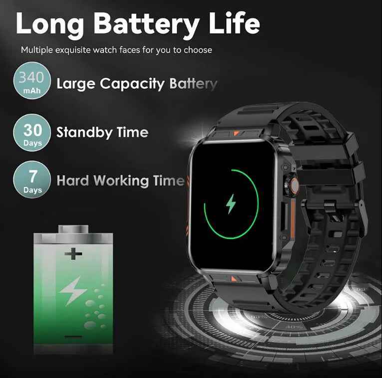 L81 Outdoor Sports Square Smartwatch Answer Call Big Battery Fitness T Secondary image