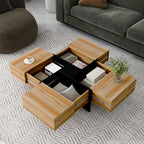 Unique Design Coffee Table With 4 Hidden Storage Compartments UV Gloss