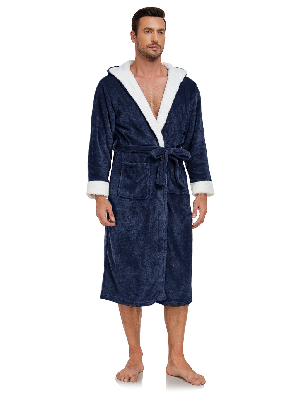 RONGTAI Ladies Long Fleece Bathrobe 300GSM Brushed Flannel