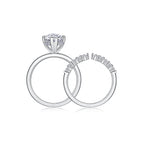 Fashionable Men's And Women's Ring, Jewelry Set With Moissanite, Sterling Silver, Platinum-plated