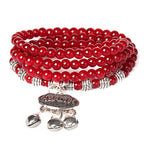 Red Agate Beaded Good Lock Bracelet Amulet For Daily Energy