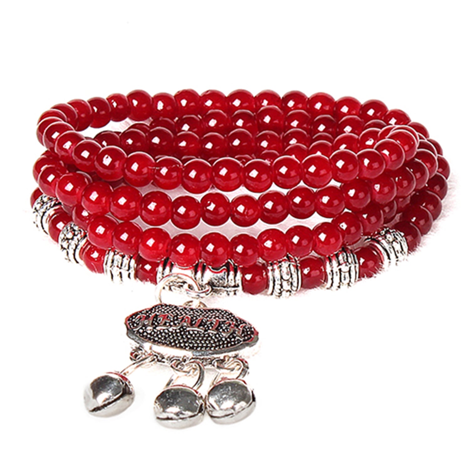 Red Agate Beaded Good Lock Bracelet Amulet For Daily Energy
