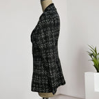 Elegant Women's Plaid Blazer, Notch Lapel Long Sleeve Jacket For Office And Casual Wear