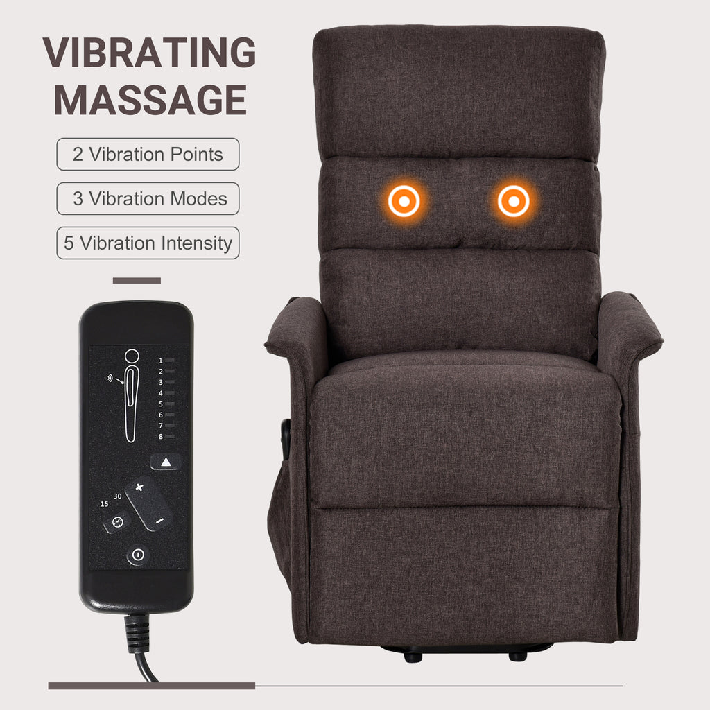 Power Lift Chair with Vibration Massage Fabric Recliner For Elderly