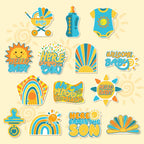 14 Pcs Here Comes The Son Baby Shower Decor, Baby Shower Honeycomb Centerpieces Set For Tables Here Comes The Son Sunshine Decorations Boho Rainbow Sun Gender Reveal Party Favors Supplies Clearance