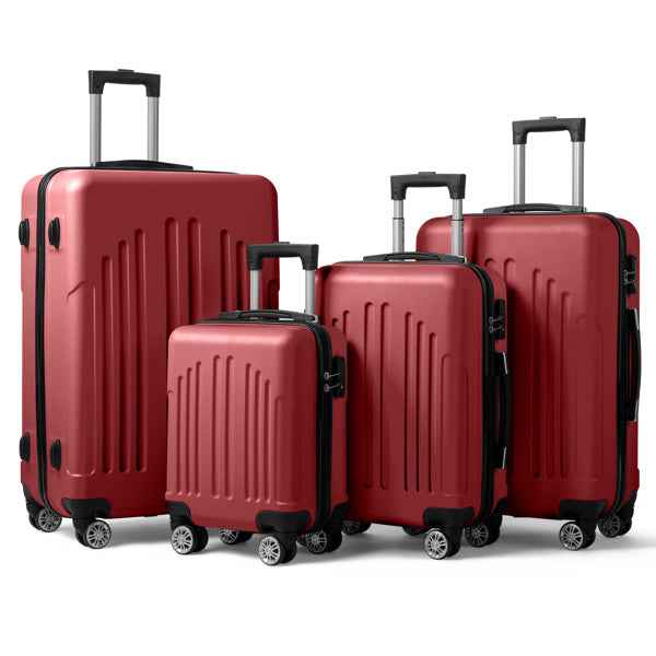 Curved Vertical Stripe 4-in-1 Trolley Case 16in 20in 24in 28in ABS Aluminum Alloy Tie Rod Main image