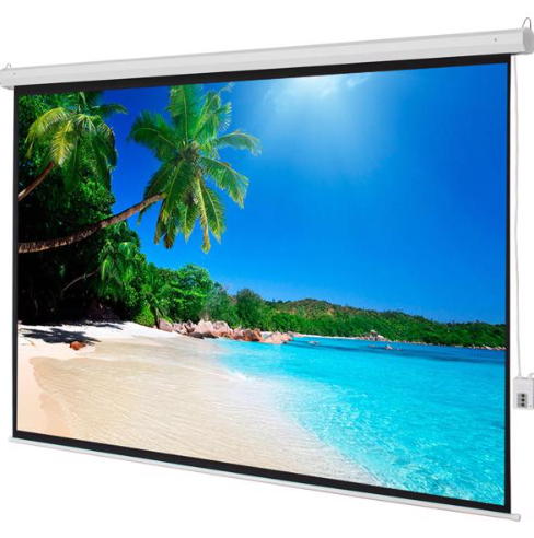 100 Inch Motorized Projector Screen 4:3 Matte White with Remote