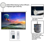 100 Inch Motorized Projector Screen 4:3 Matte White with Remote