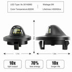 2x LED License Plate Light Tag Lamp Assembly Replacement For Ford F150 F250 F350