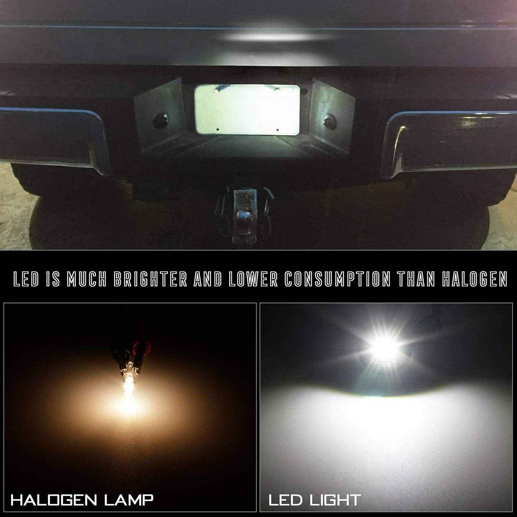 2x LED License Plate Light Tag Lamp Assembly Replacement For Ford F150 F250 F350