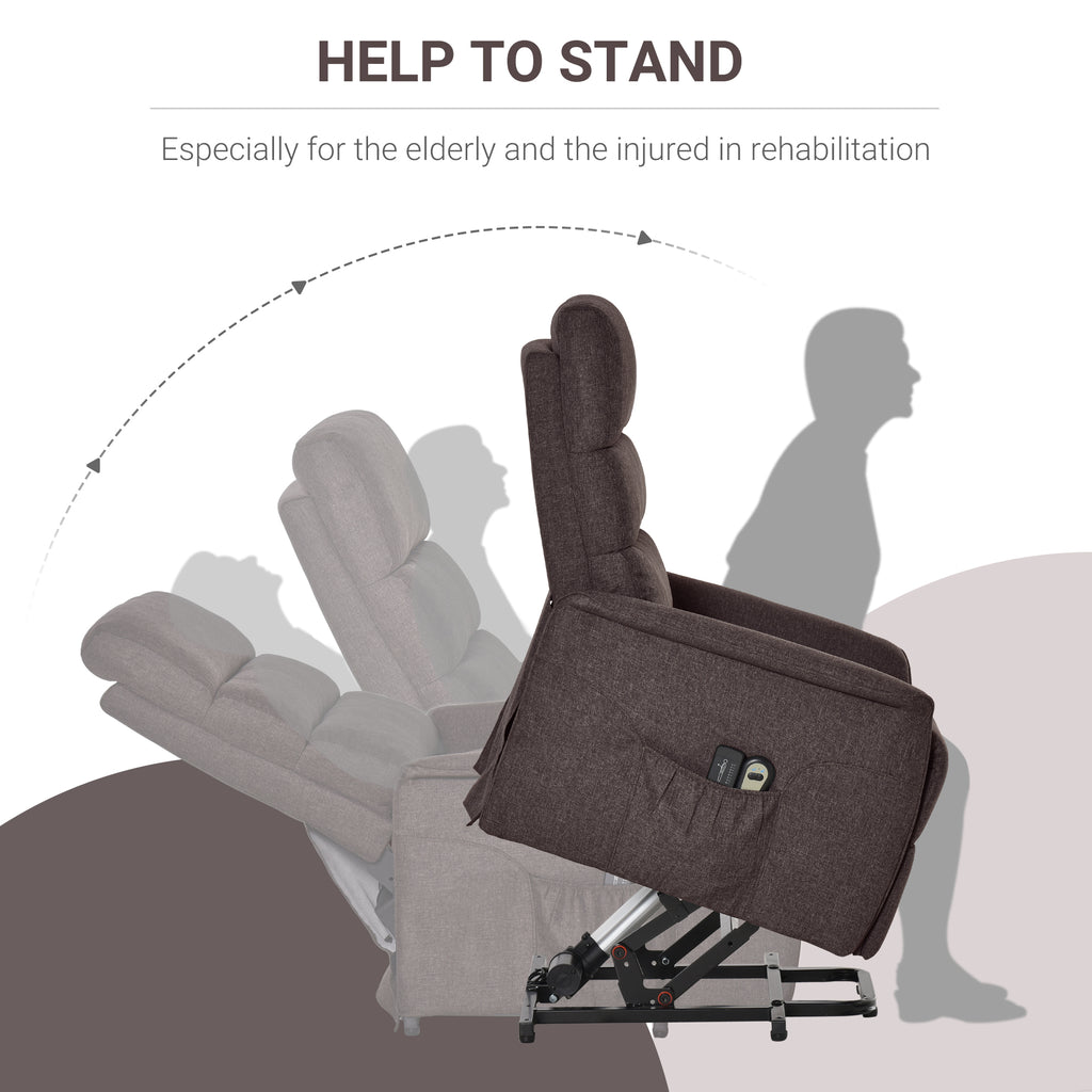 Power Lift Chair with Vibration Massage Fabric Recliner For Elderly