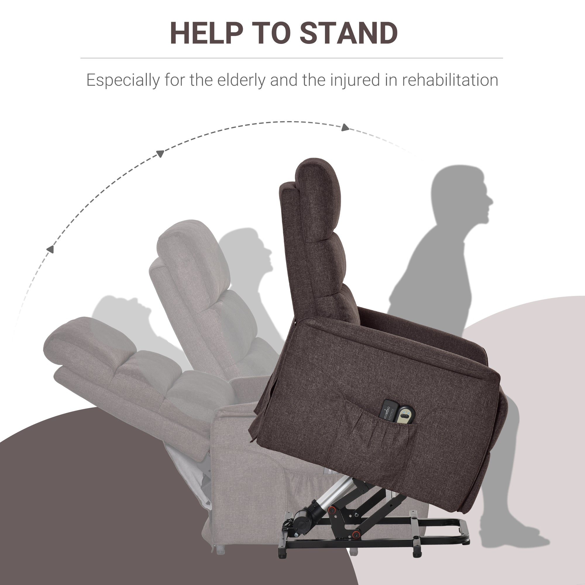 Power Lift Chair with Vibration Massage Fabric Recliner For Elderly