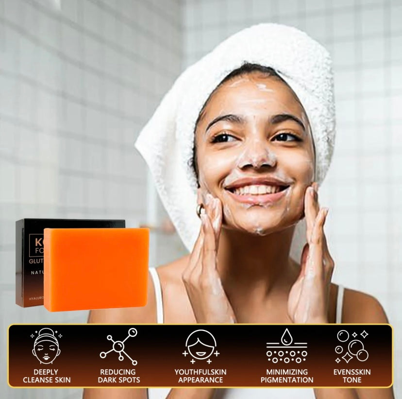Organic Turmeric Soap Bar For Face, Kojic Acid Soap, Vitamin C, Retino Secondary image