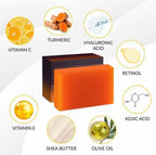 Organic Turmeric Soap Bar For Face, Kojic Acid Soap, Vitamin C, Retino