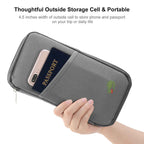 1Pc Travel Passport Wallet 12Cells Ticket ID Credit Card Holder Water Repellent Documents Phone Organizer Zipper Case Business Trip Daily Use