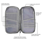 1Pc Travel Passport Wallet 12Cells Ticket ID Credit Card Holder Water Repellent Documents Phone Organizer Zipper Case Business Trip Daily Use