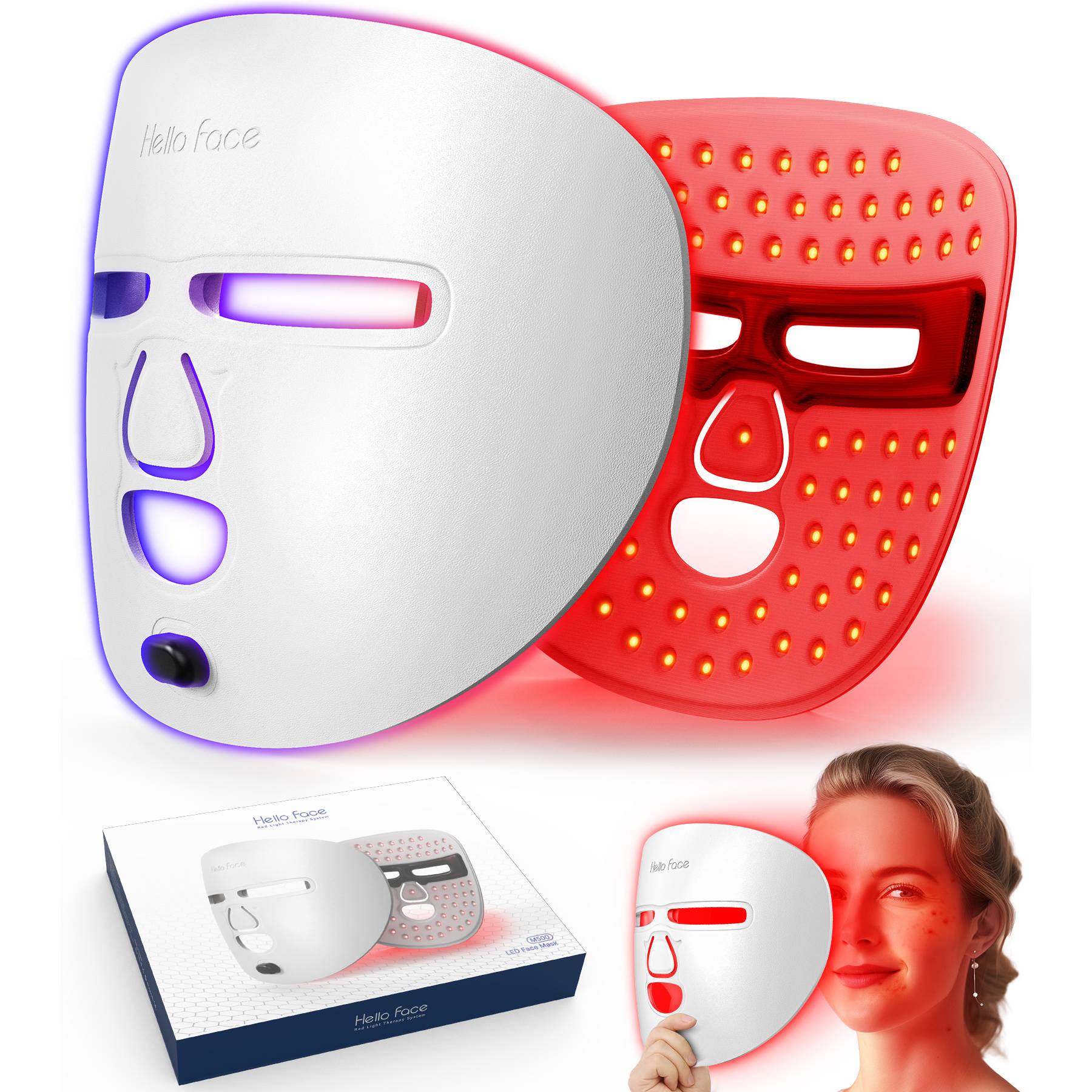 LED Face Mask Facial Care Tool Red Light Therapy Mask For Face