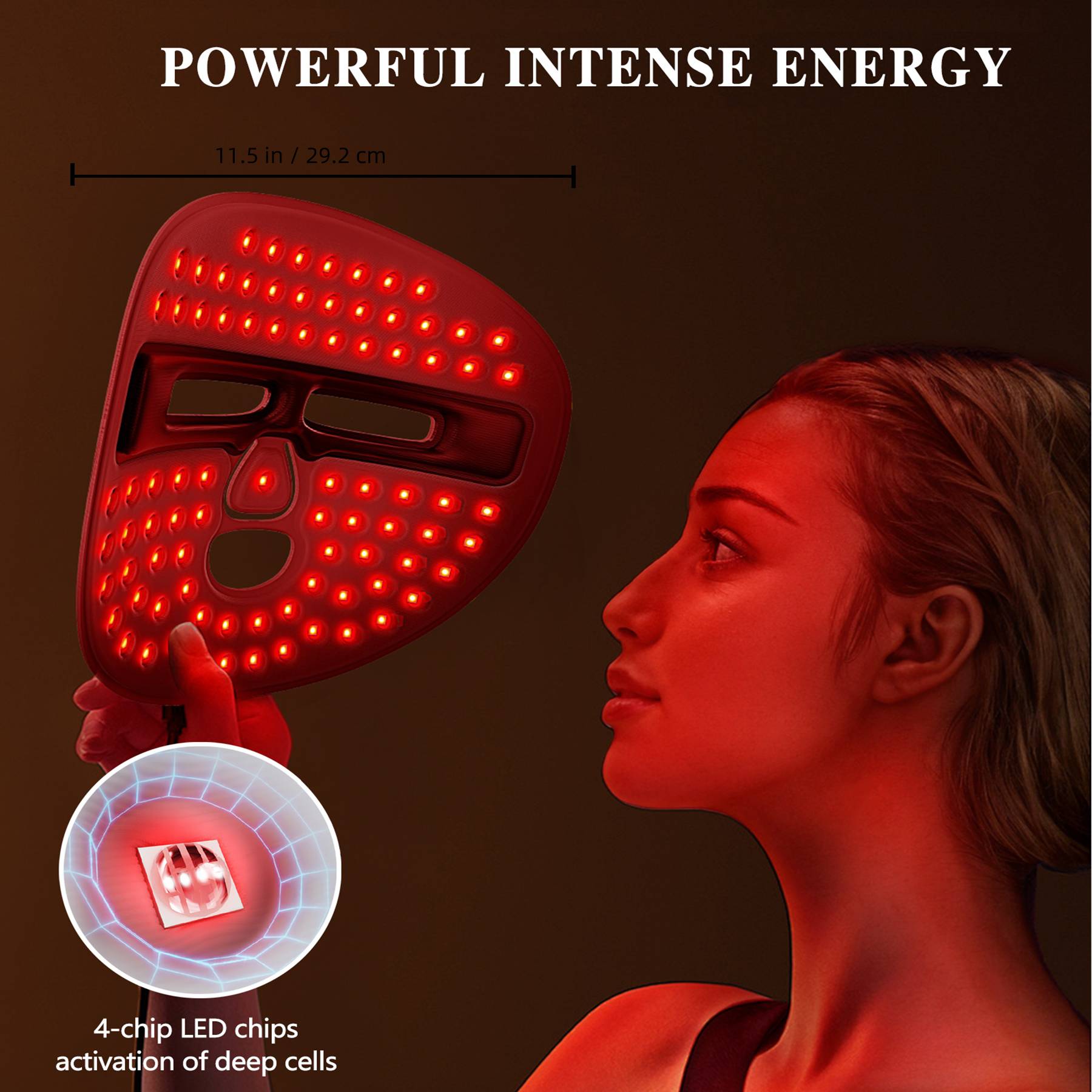 LED Face Mask Facial Care Tool Red Light Therapy Mask For Face