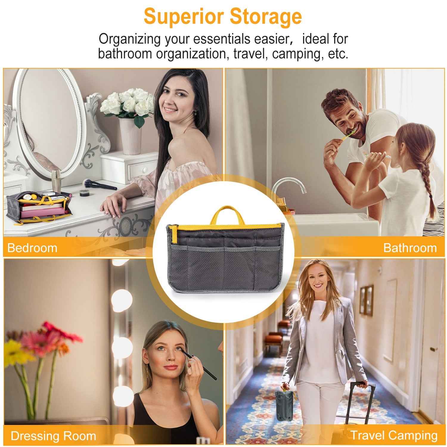 Women Lady Travel Insert Handbag Organizer For Makeup Bags And Purses Secondary image