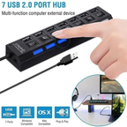 7-Port USB Hub 3.0/2.0 5Gbps Bus-Powered for PC & Laptop
