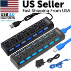 7-Port USB Hub 3.0/2.0 5Gbps Bus-Powered for PC & Laptop