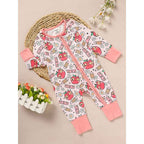 Adorable Infant Romper For Back To School Apple And Pencil Print Long Sleeve Jumpsuit Outfit