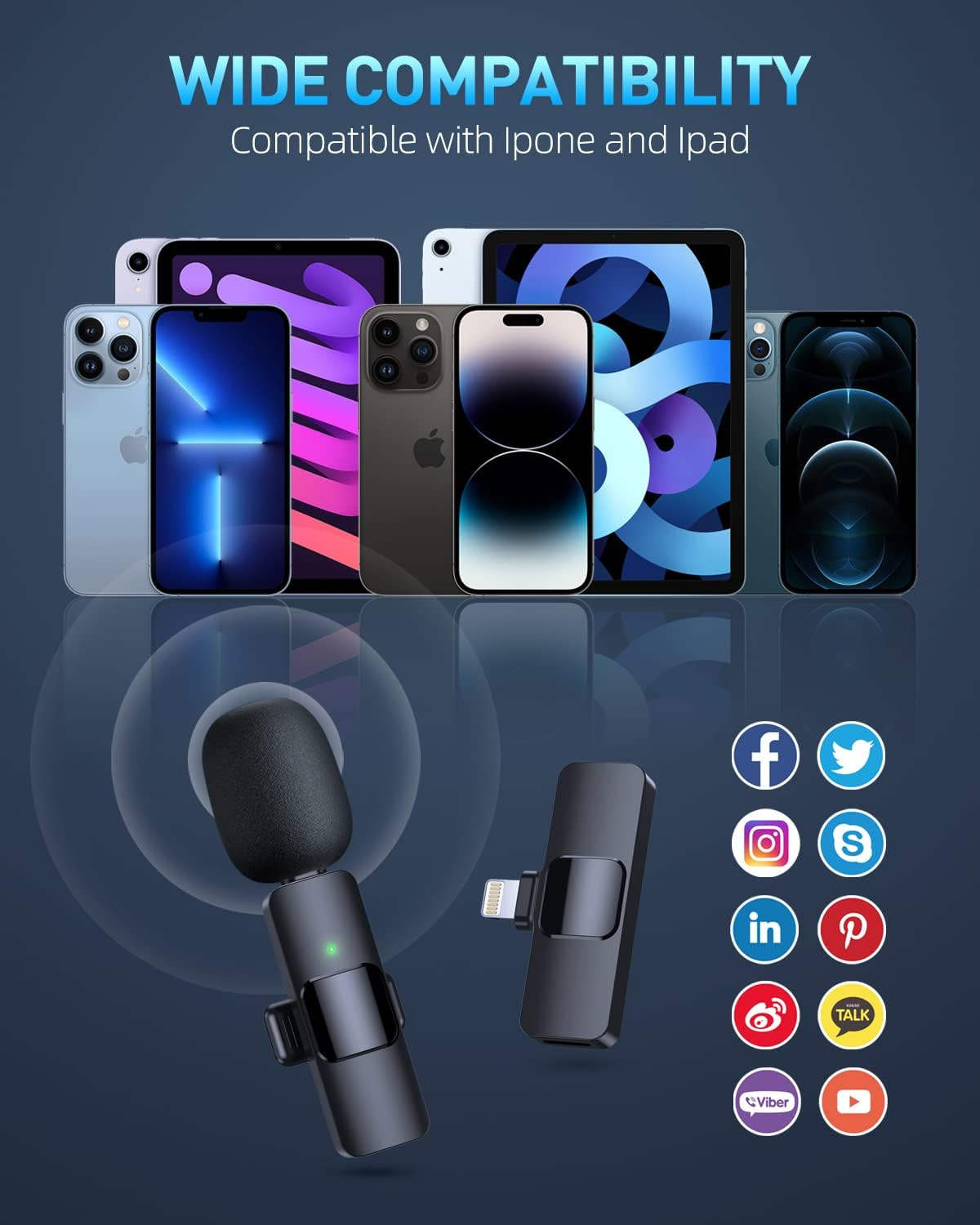 Wireless Lavalier Microphone, Type - C IPhone 15, 16, Rechargeable Wireless Microphone For Video Recording, Game Live Streaming, Interview, Vlog