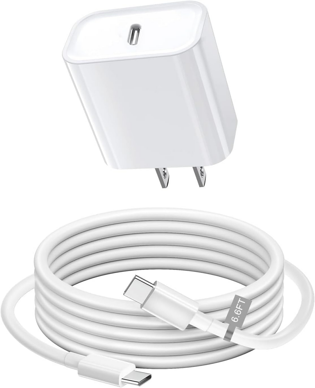 6FT Cube Phone Charger USB-C Lightning Cable Fast Charging Adapter iPhone iPad Air-Pods