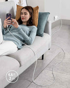 6FT Cube Phone Charger USB-C Lightning Cable Fast Charging Adapter iPhone iPad Air-Pods